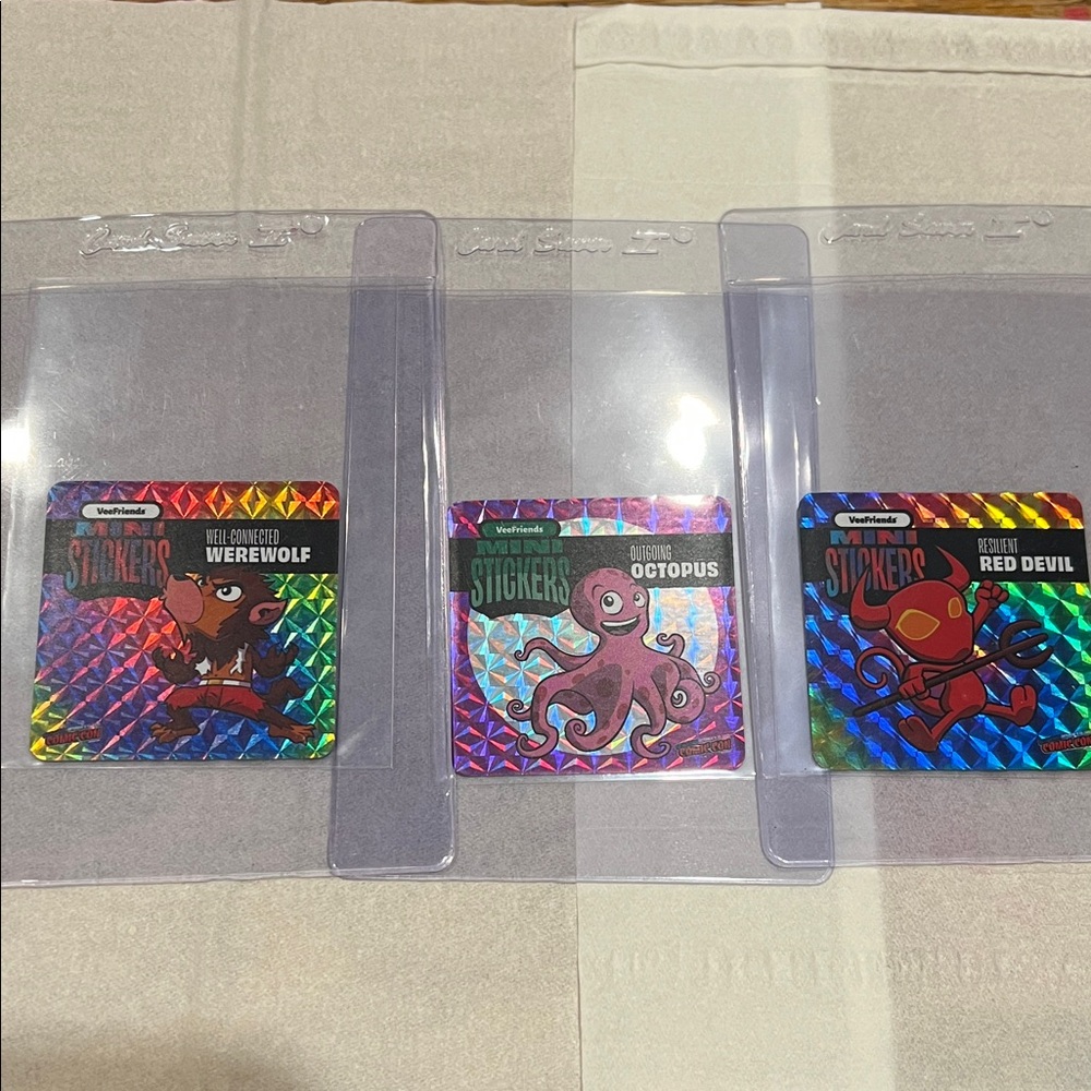 VeeFriends Mini Stickers Holographic New York Comic Con Exclusive Rare Lot Of 3